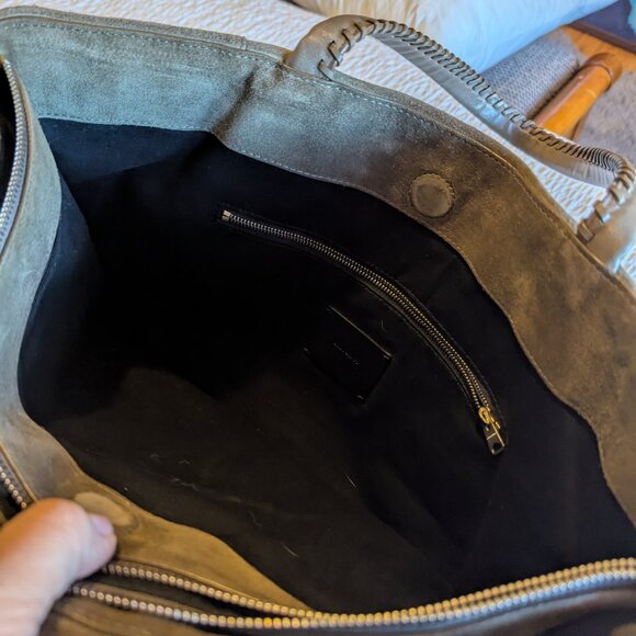 All Saints Suede Tote Bag - Gray/Tan - Picture 4 of 11